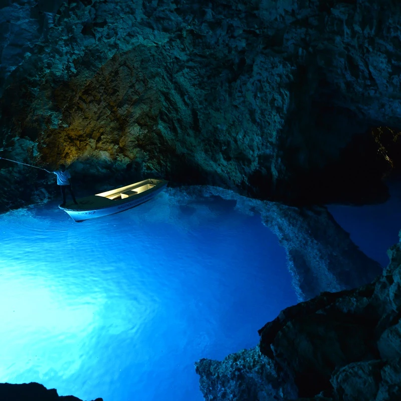 Underwater bridge inside the Blue cave